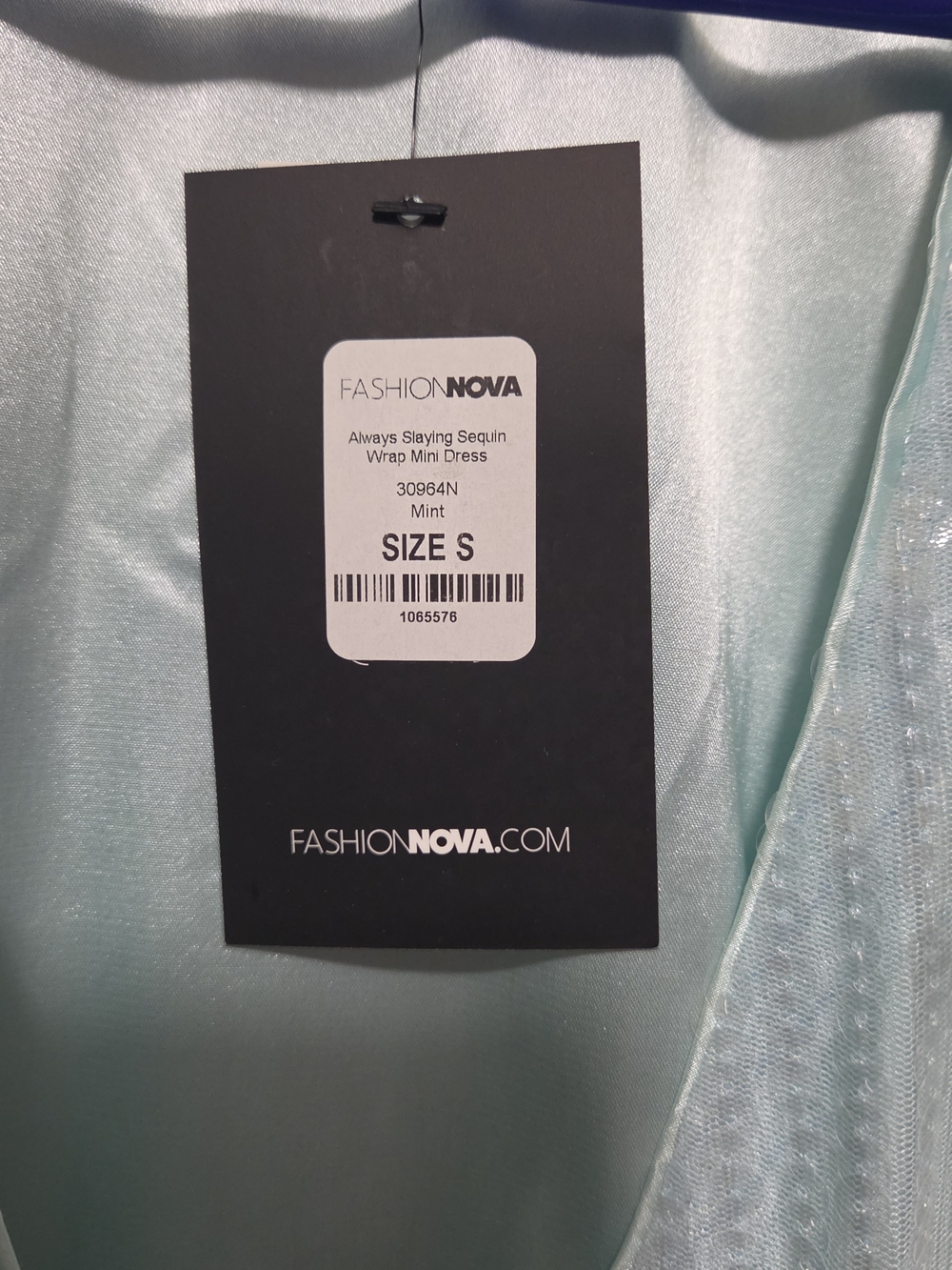 Fashion Nova S Mini Dress Light Blue & Satin - Picture 10 of 10